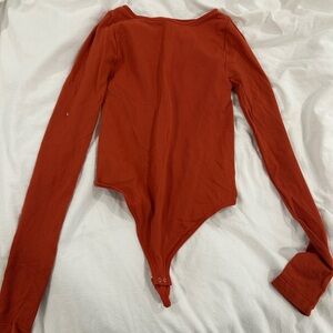 Free People Women's Rust Long Sleeve Bodysuit